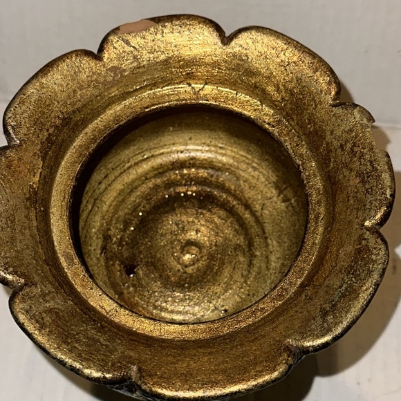 VINTAGE ITALIAN FLORENTINE GOLD GILT POTTERY PLANTER - ITALY - Picture 5 of 8